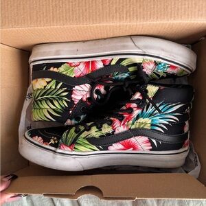 Black Foral Vans